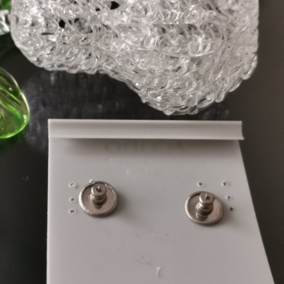 Vintage CORO Silver Oval Shape Pierced Earrings - Picture 4 of 4